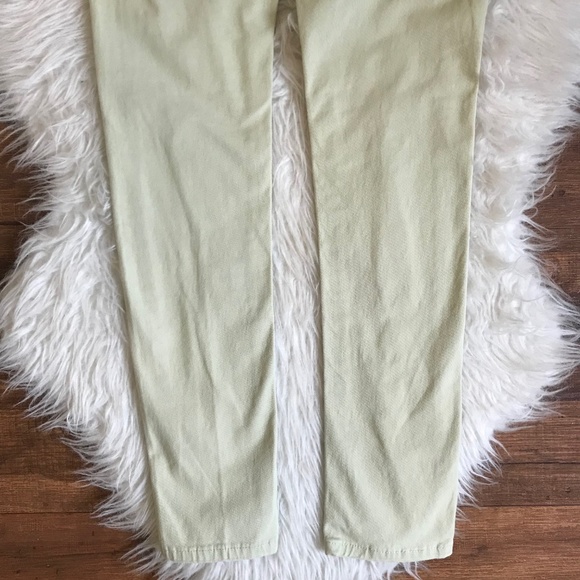 BlankNYC Light Green Distressed Studded Snake Print Trim Mid Rise Skinny Jeans - Picture 6 of 8